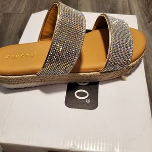 Bamboo rhinestone espadrilles. Size 8. Brand new.
